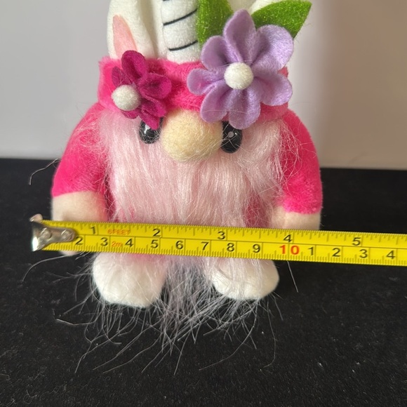 Pink and White Unicorn Gnome Plush Toy - Picture 3 of 5